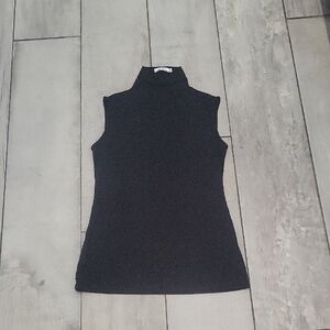 April Black Sleeveless Turtleneck Top Size Small Like New#11